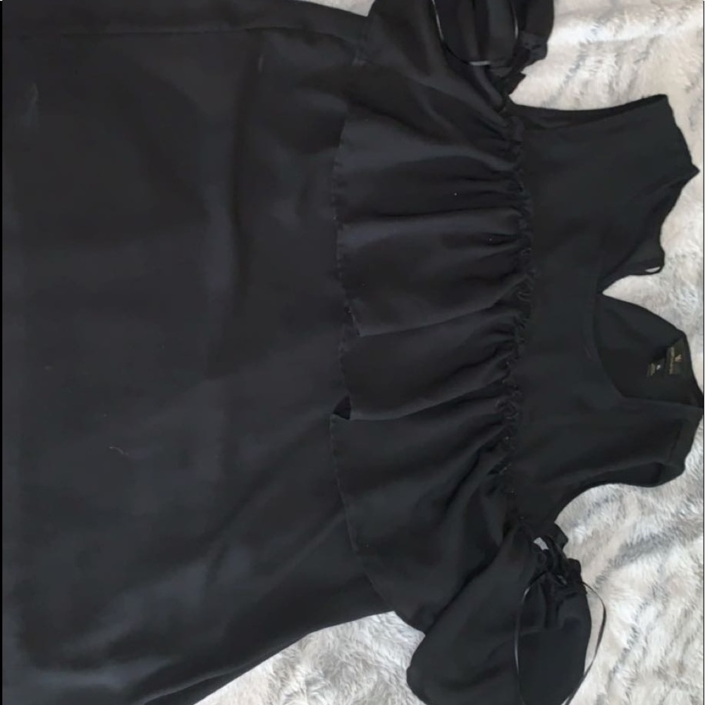 Black off the shoulder shirt